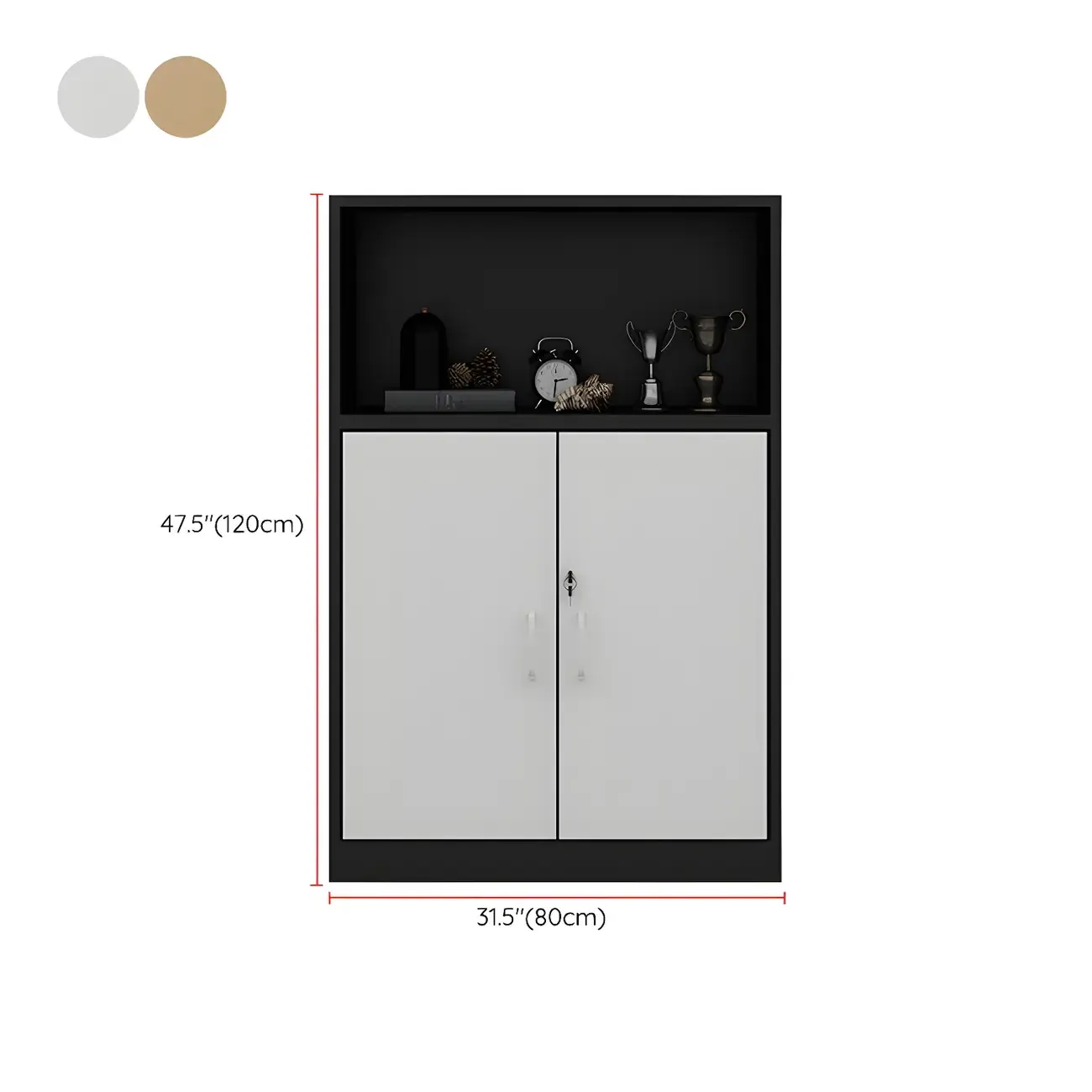 Nordic Solid Wooden Filing Cabinets with Lock for Office Use Image - 20