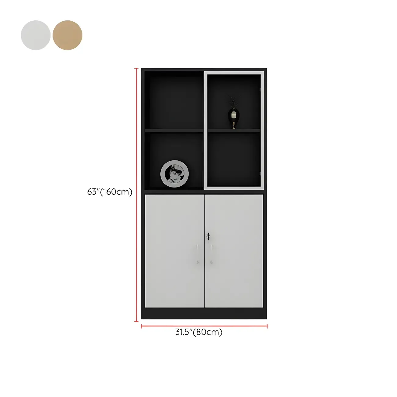 Nordic Solid Wooden Filing Cabinets with Lock for Office Use Image - 21