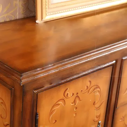 Traditional Wooden Dresser with Floral Design for Bedroom Image - 12