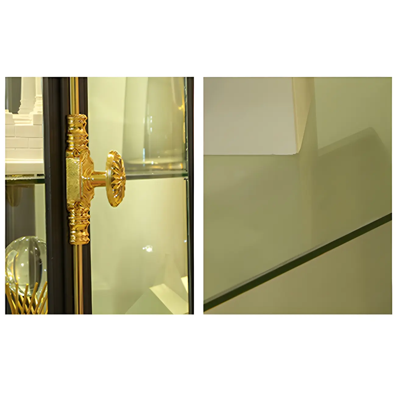 Elegant Black Metal Display Cabinet with Shelves for Dining Room Image - 10 | homeyfad