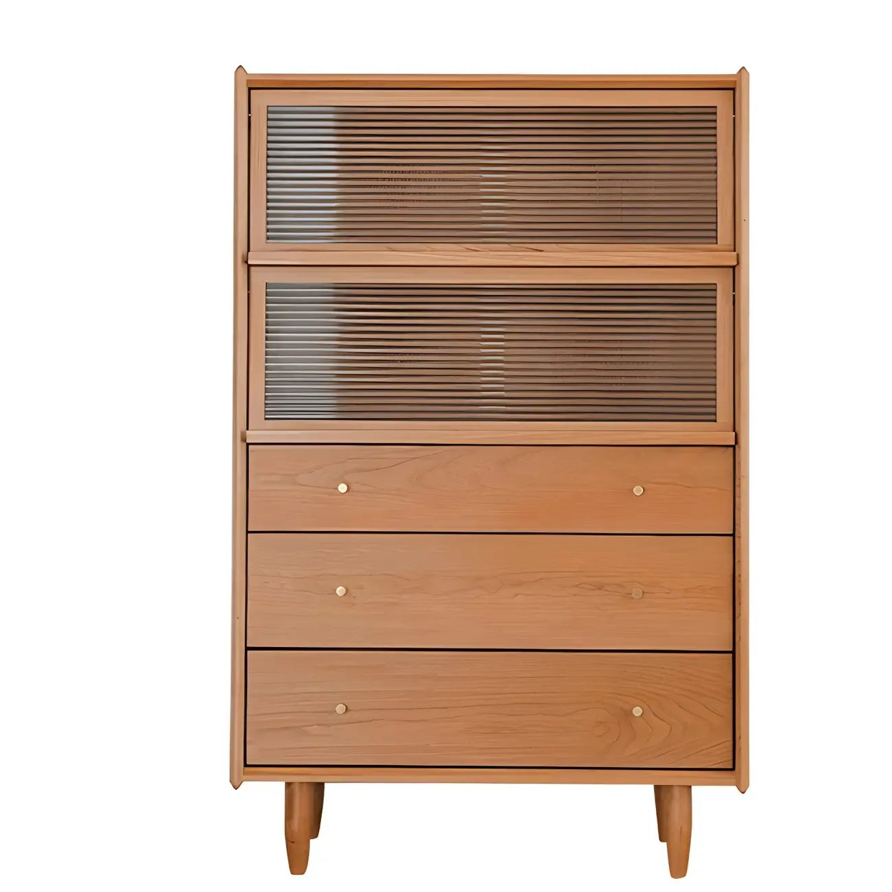Stylish Cherry Wood Dressers & Chests with Drawers & Shelves Image - 12