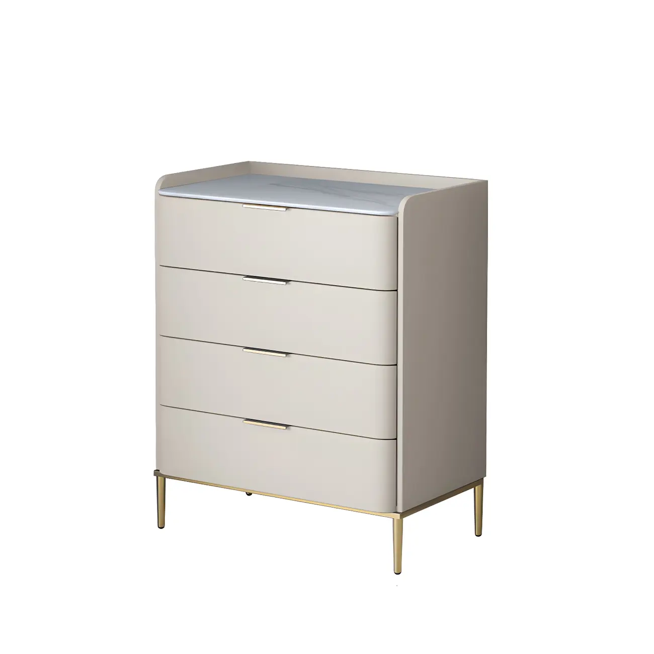 Elegant Stone Bachelor Chest with Metal Handles & Drawers Image - 10 | homeyfad