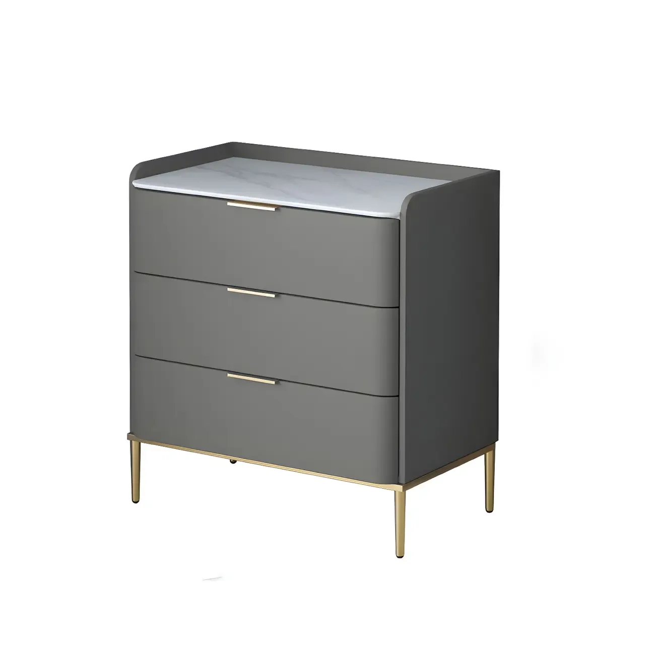 Elegant Stone Bachelor Chest with Metal Handles & Drawers Image - 13