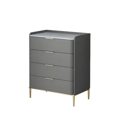 Elegant Stone Bachelor Chest with Metal Handles & Drawers Image - 16