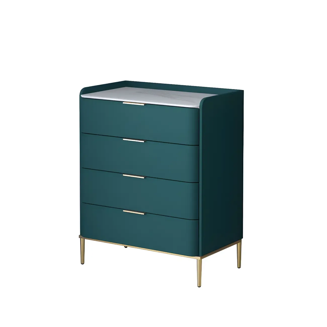 Elegant Stone Bachelor Chest with Metal Handles & Drawers Image - 21