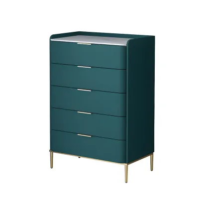 Elegant Stone Bachelor Chest with Metal Handles & Drawers Image - 22