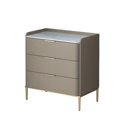 Elegant Stone Bachelor Chest with Metal Handles & Drawers Image - 23