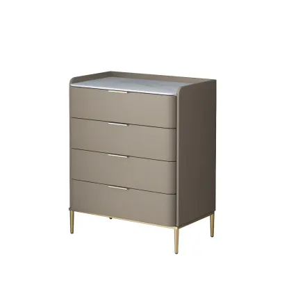 Elegant Stone Bachelor Chest with Metal Handles & Drawers Image - 24