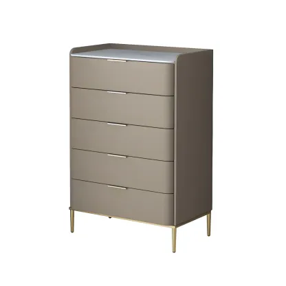 Elegant Stone Bachelor Chest with Metal Handles & Drawers Image - 25