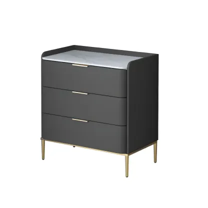 Elegant Stone Bachelor Chest with Metal Handles & Drawers Image - 26