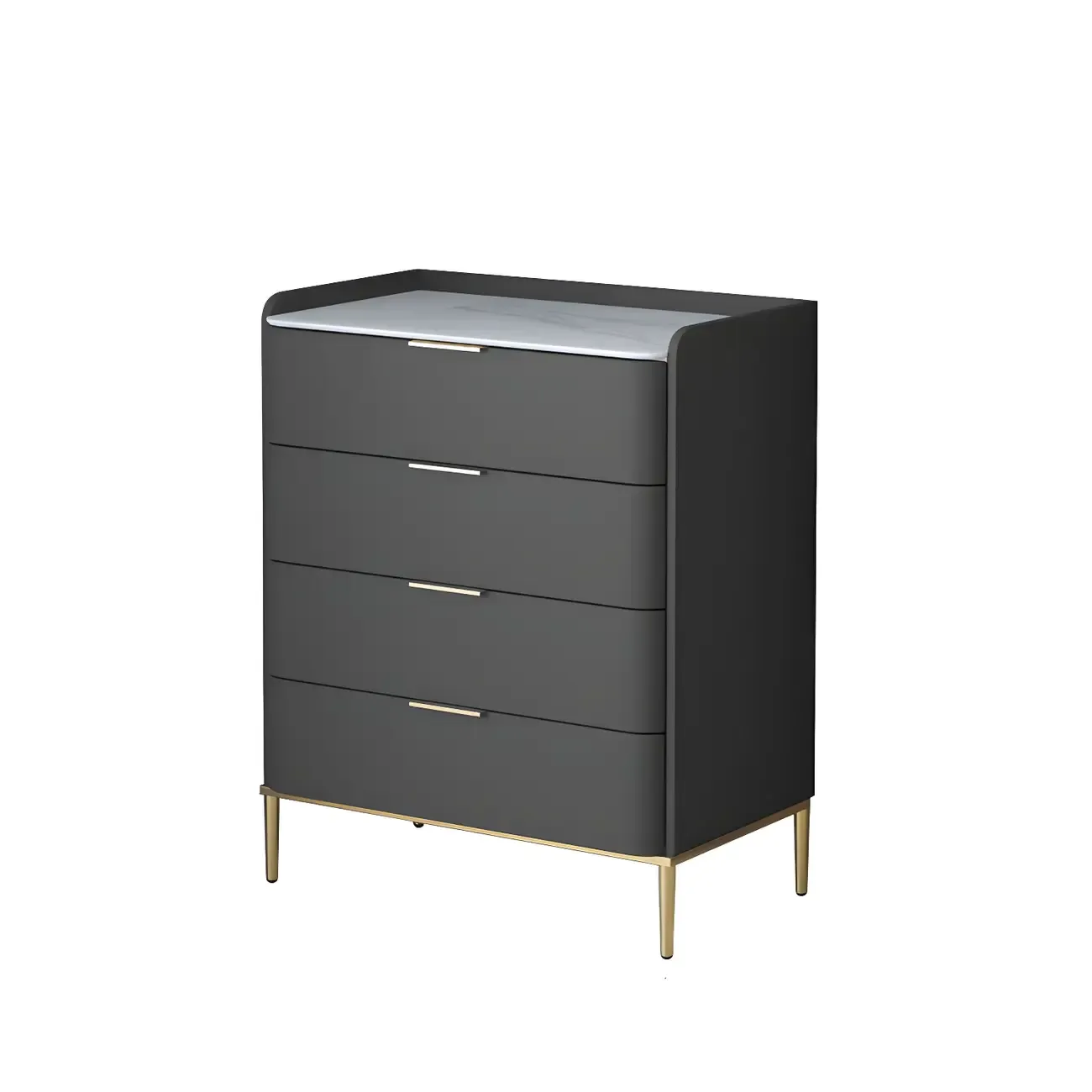 Elegant Stone Bachelor Chest with Metal Handles & Drawers Image - 27