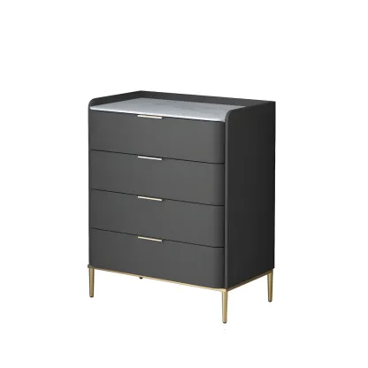 Elegant Stone Bachelor Chest with Metal Handles & Drawers Image - 27