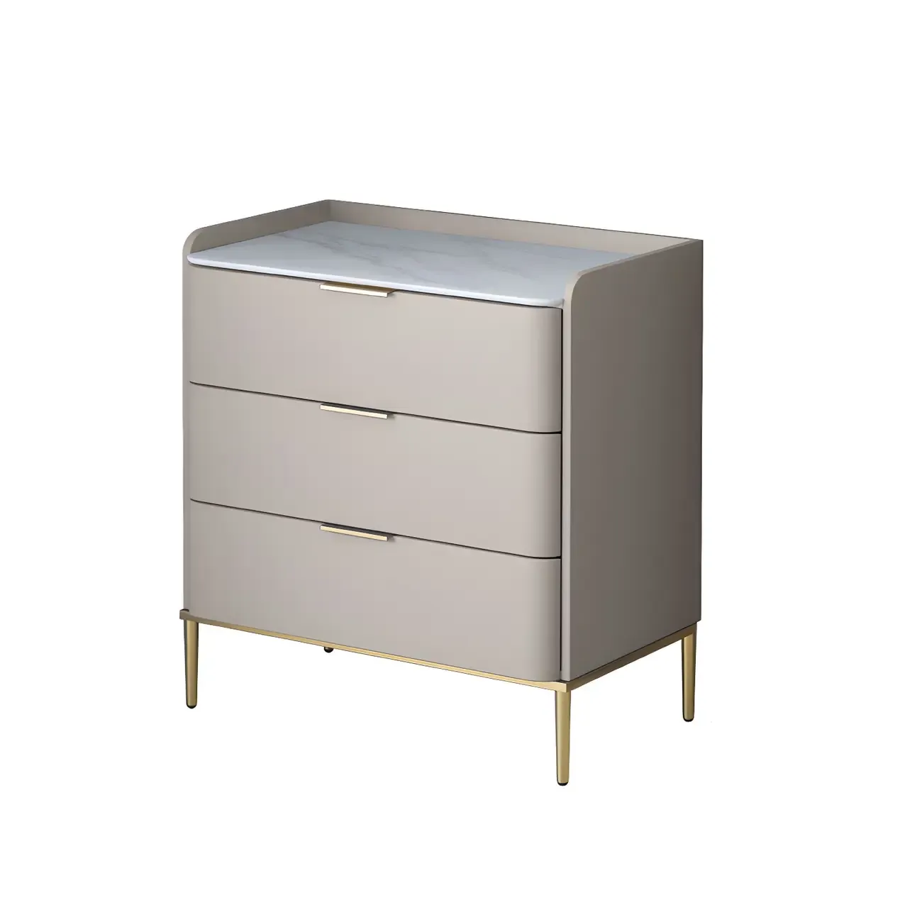 Elegant Stone Bachelor Chest with Metal Handles & Drawers Image - 29