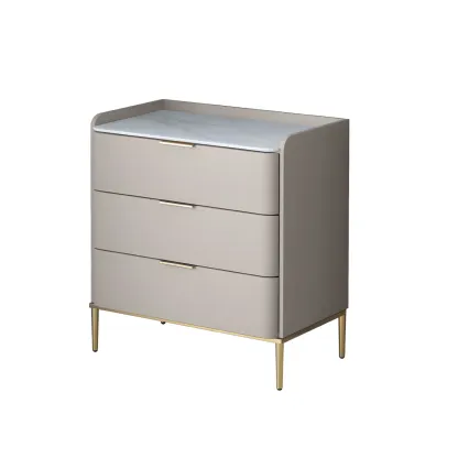 Elegant Stone Bachelor Chest with Metal Handles & Drawers Image - 29
