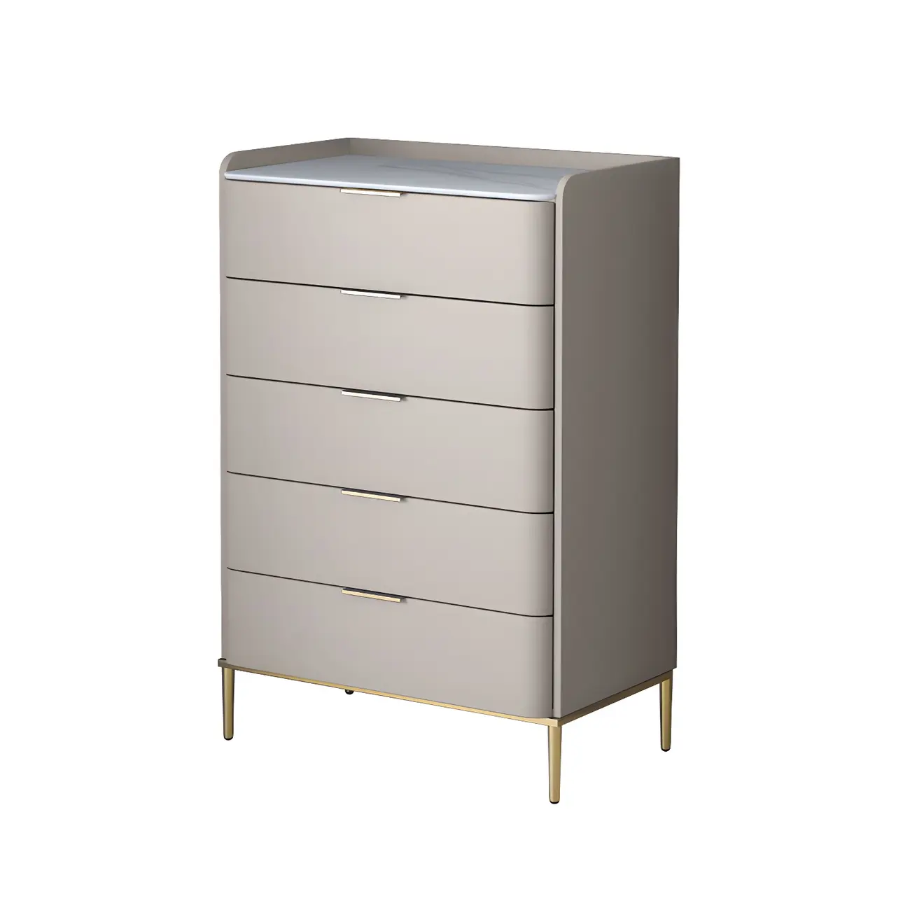 Elegant Stone Bachelor Chest with Metal Handles & Drawers Image - 31 | homeyfad