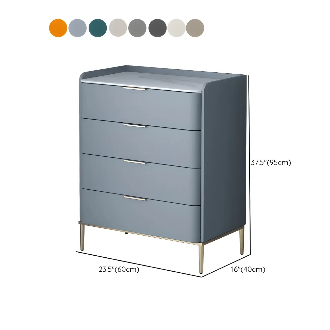 Elegant Stone Bachelor Chest with Metal Handles & Drawers Image - 36