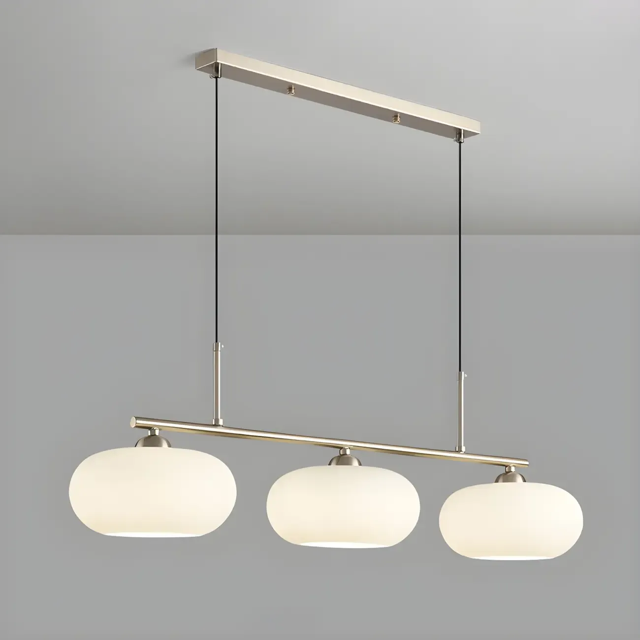 Contemporary Frosted Glass Globe Island Pendant Light Image - 4