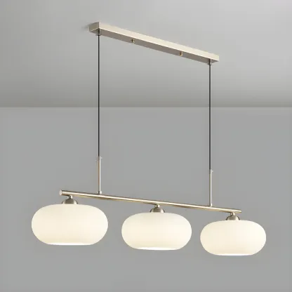 Contemporary Frosted Glass Globe Island Pendant Light Image - 4