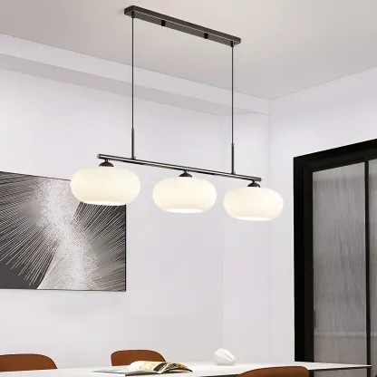 Contemporary Frosted Glass Globe Island Pendant Light Image - 3