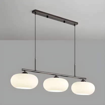 Contemporary Frosted Glass Globe Island Pendant Light Image - 7