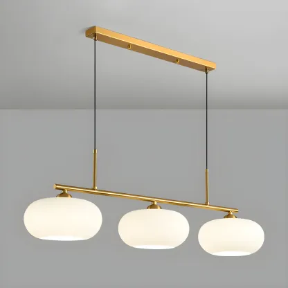 Contemporary Frosted Glass Globe Island Pendant Light Image - 8