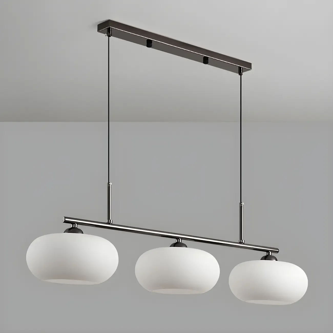 Contemporary Frosted Glass Globe Island Pendant Light Image - 11