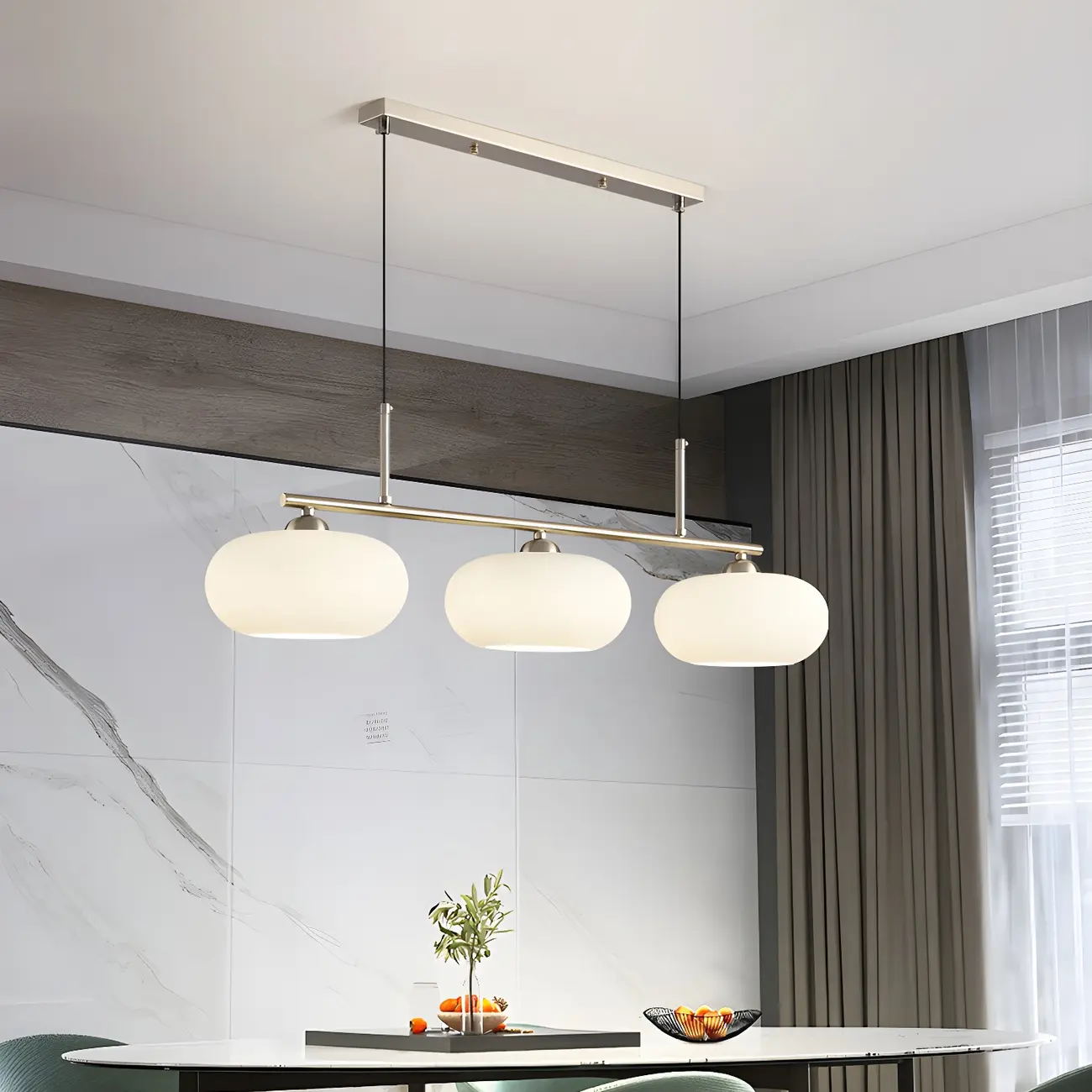 Contemporary Frosted Glass Globe Island Pendant Light Image - 15 | homeyfad