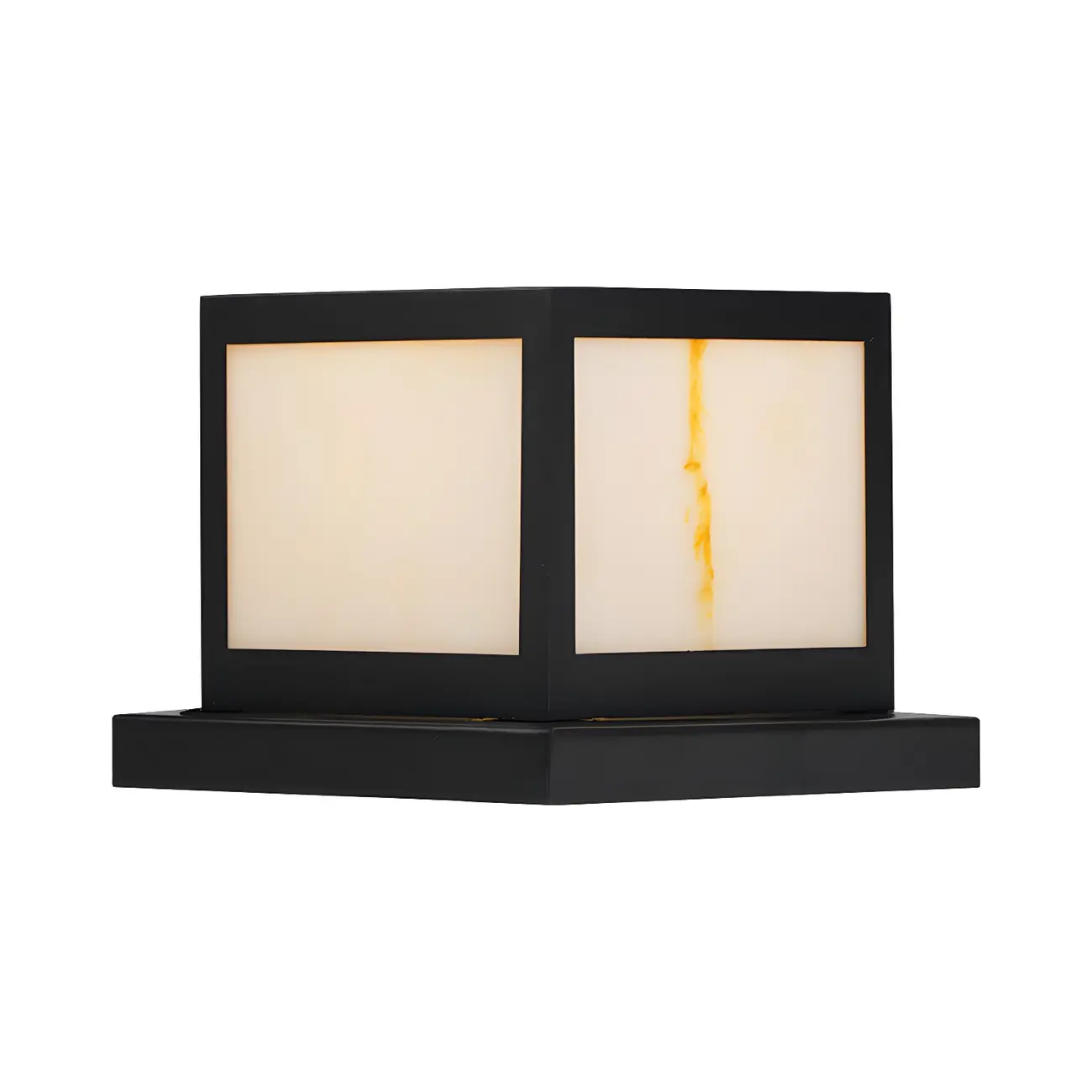 All-weather Modern Black Cube Solar Post Light Image - 5 | homeyfad