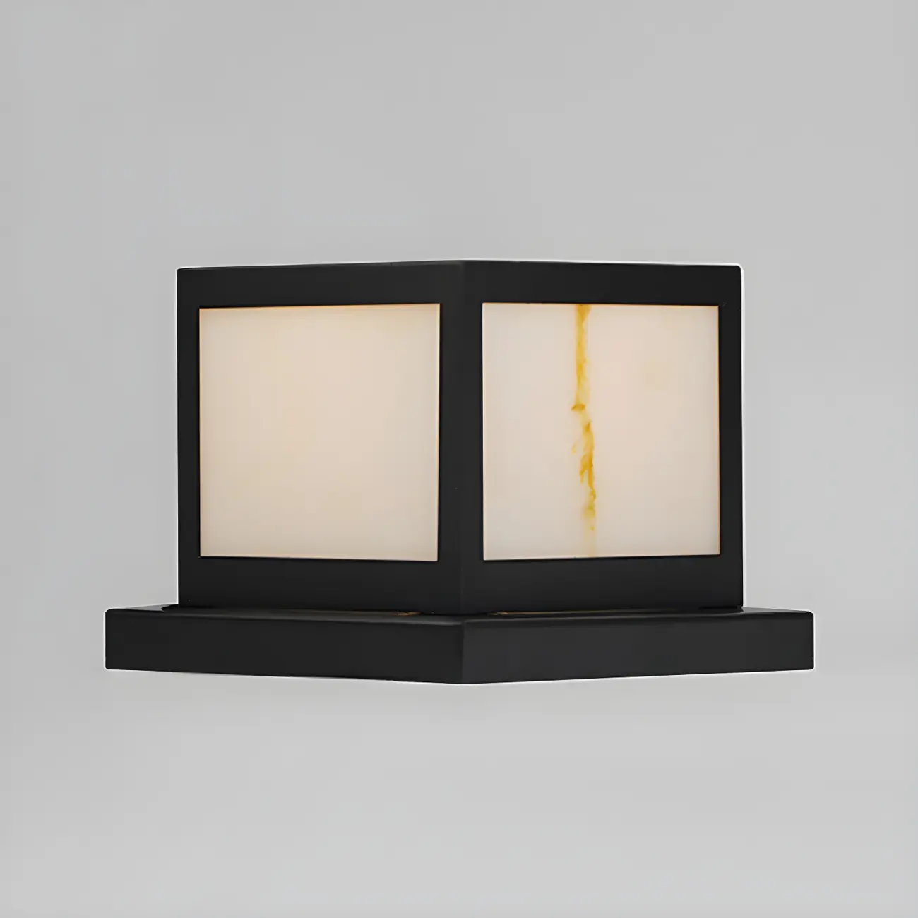 All-weather Modern Black Cube Solar Post Light Image - 6 | homeyfad