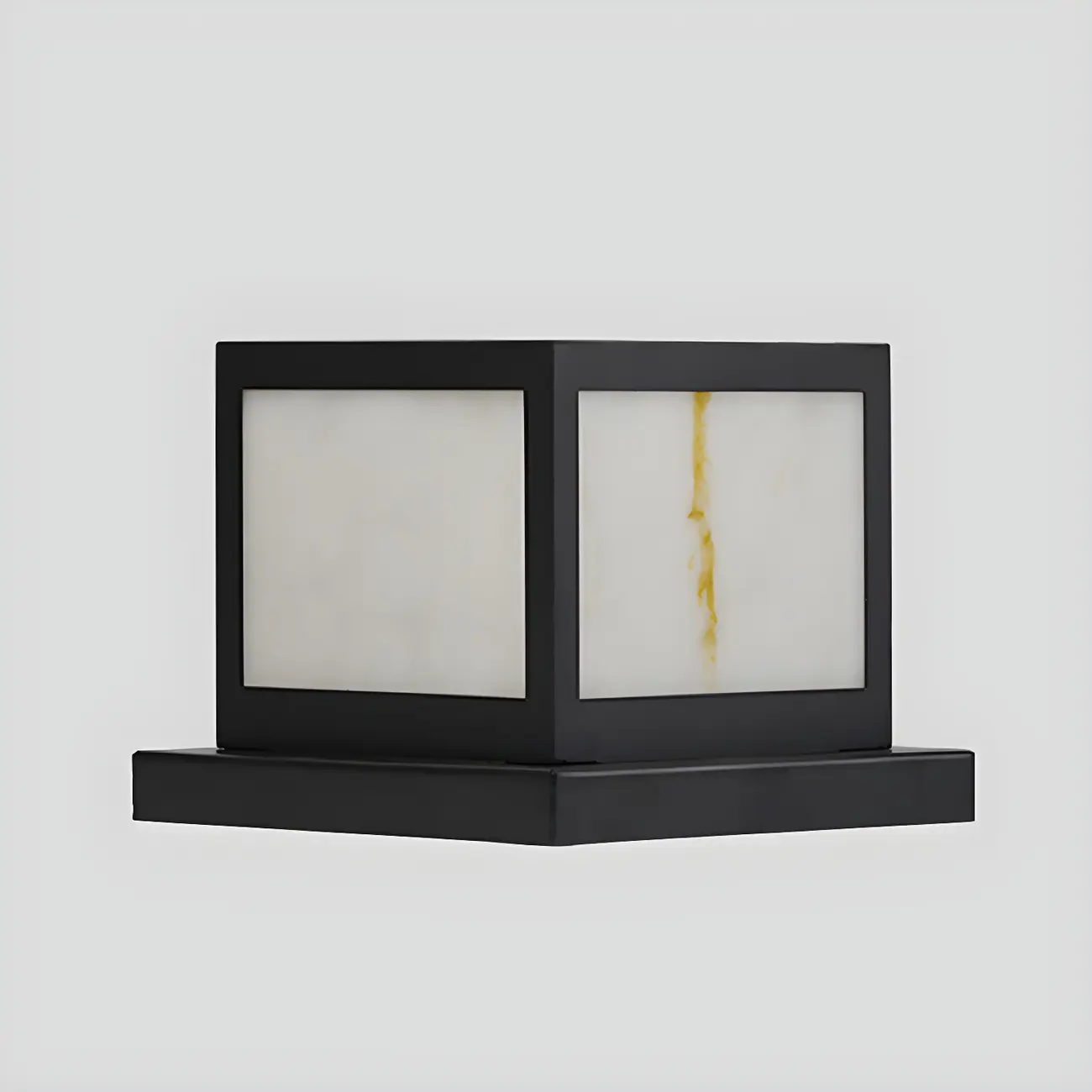 All-weather Modern Black Cube Solar Post Light Image - 7 | homeyfad