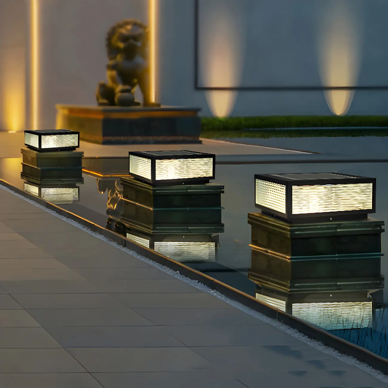 Modern Metal Square Solar Post Lights for Outdoors Image - 13 | homeyfad