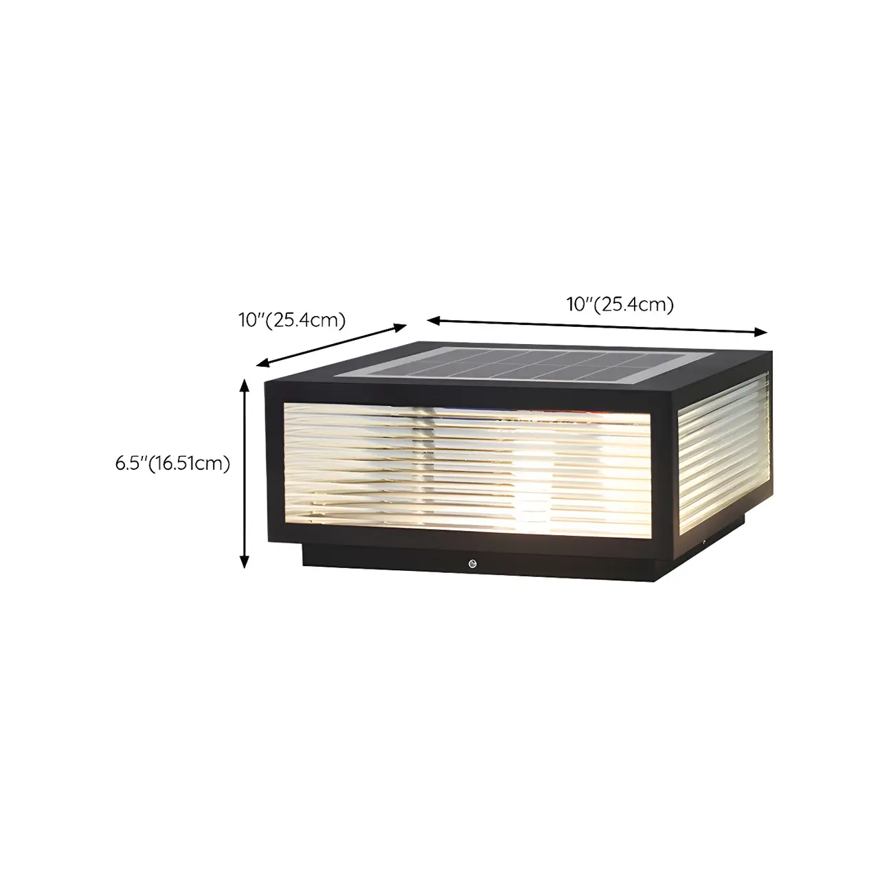 Modern Metal Square Solar Post Lights for Outdoors #size | homeyfad