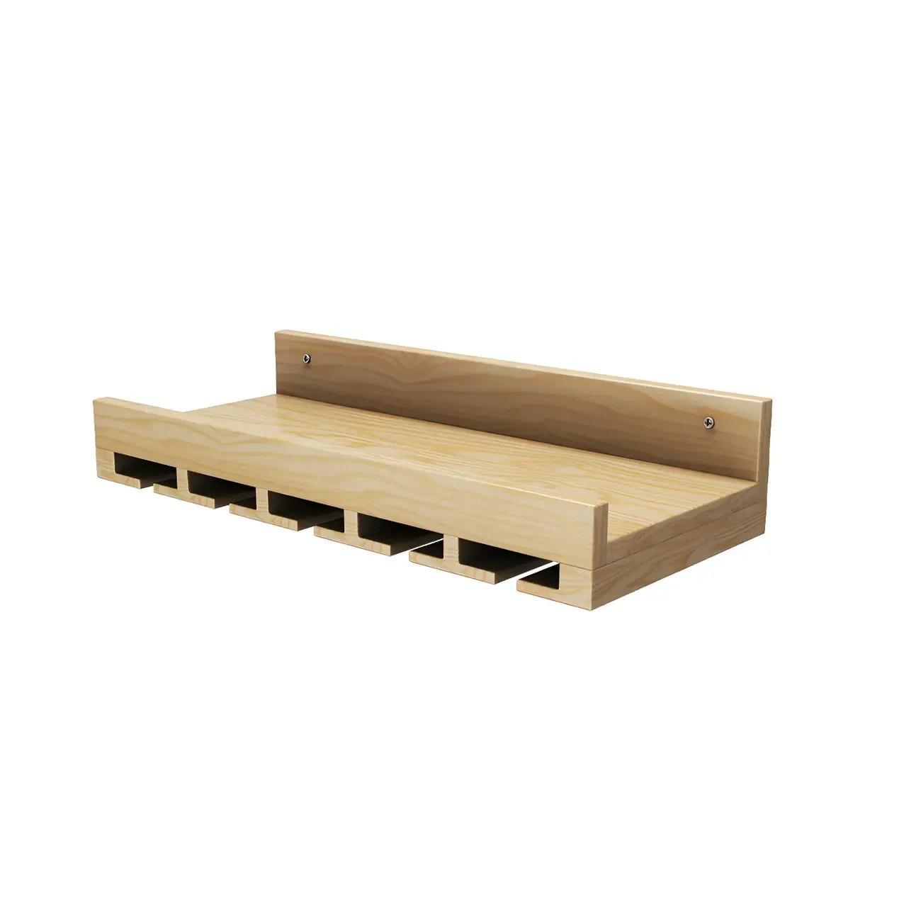 Black Industrial Wall-Mounted Wood Wine Rack Set Image - 17