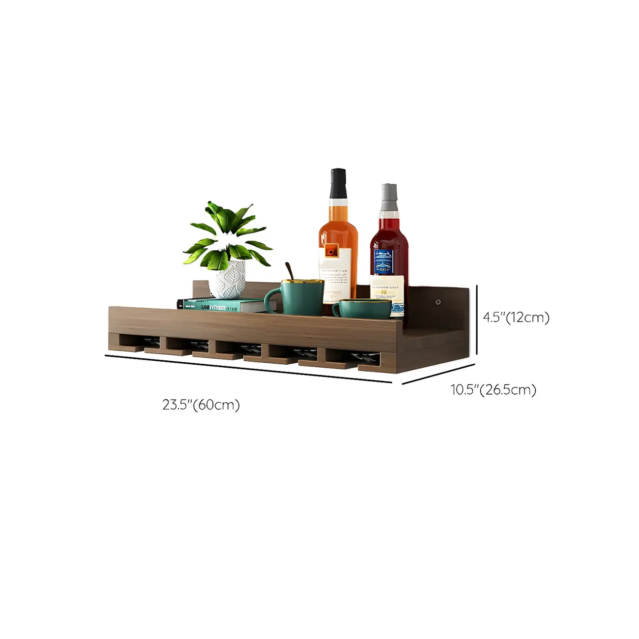 Black Industrial Wall-Mounted Wood Wine Rack Set Image - 23 | homeyfad