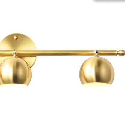 Modern Gold Dome Brass Vanity Light for Bathroom