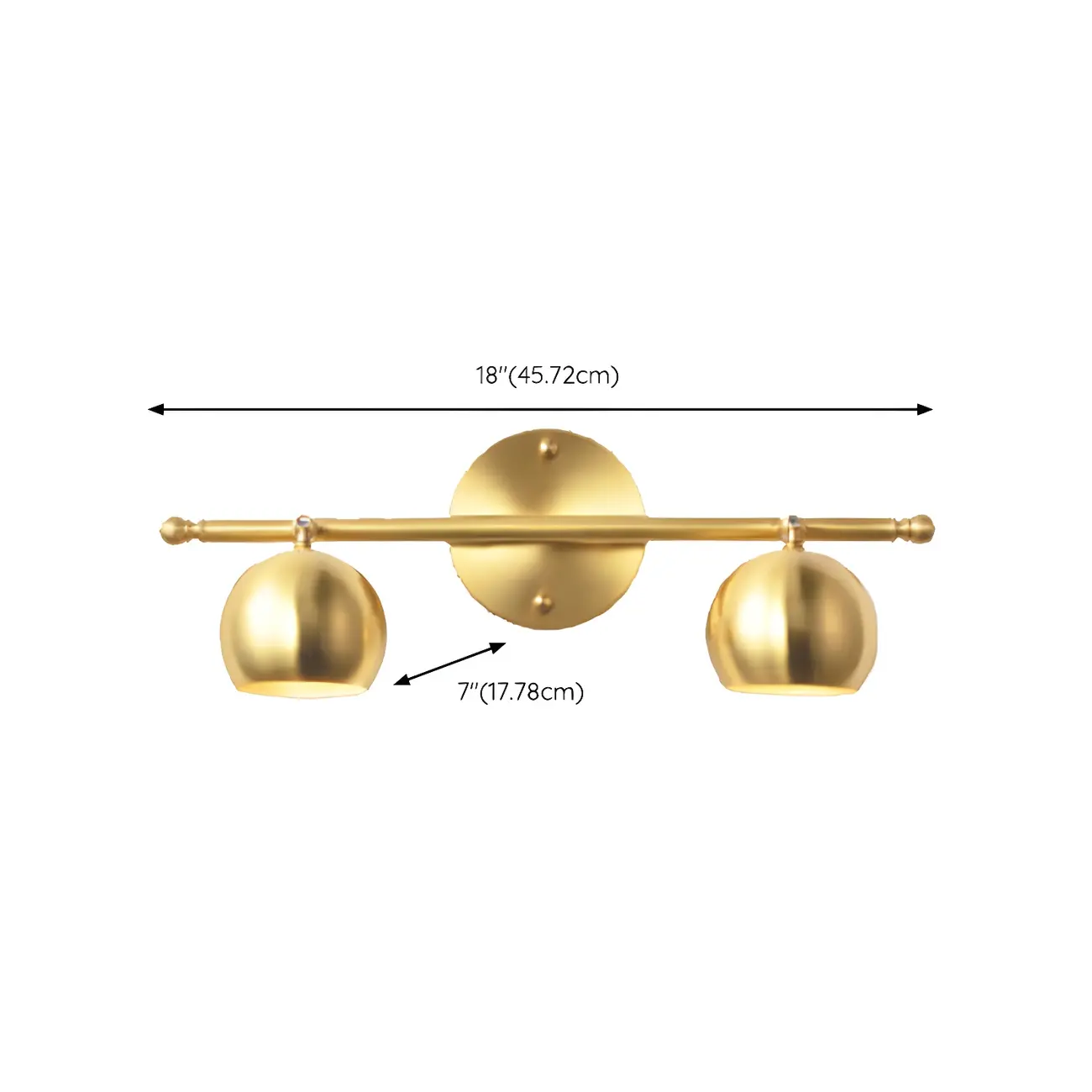 Modern Gold Dome Brass Vanity Light for Bathroom #size
