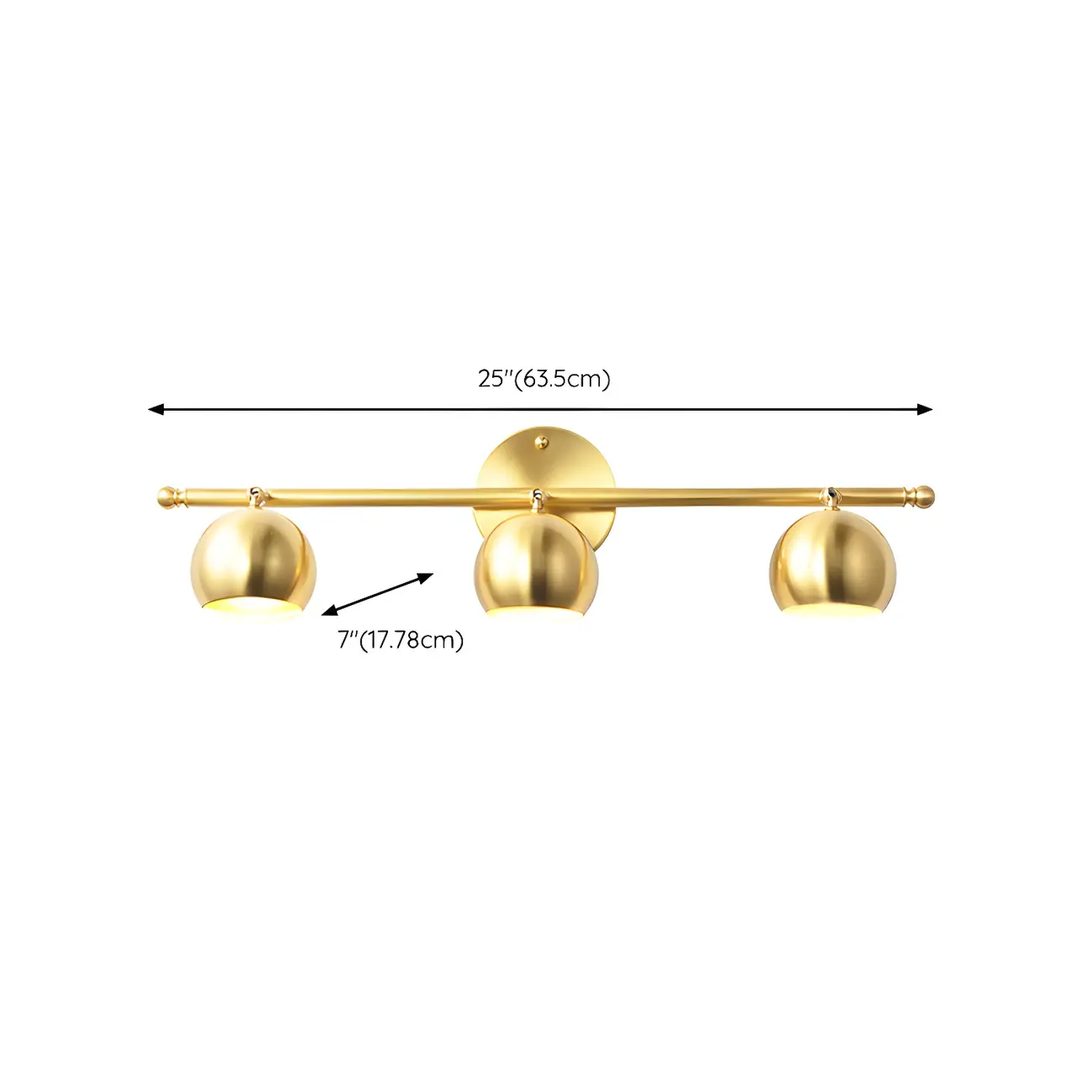 Modern Gold Dome Brass Vanity Light for Bathroom | homeyfad