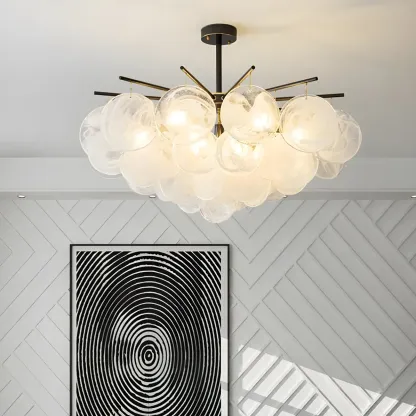 Modern Metal Ambient Glass Chandelier Image - 3