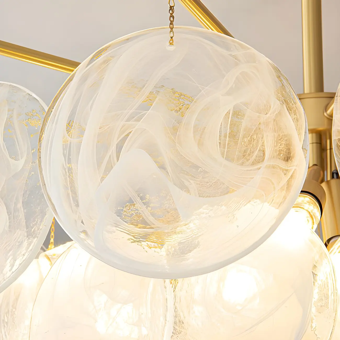 Modern Metal Ambient Glass Chandelier Image - 8 | homeyfad