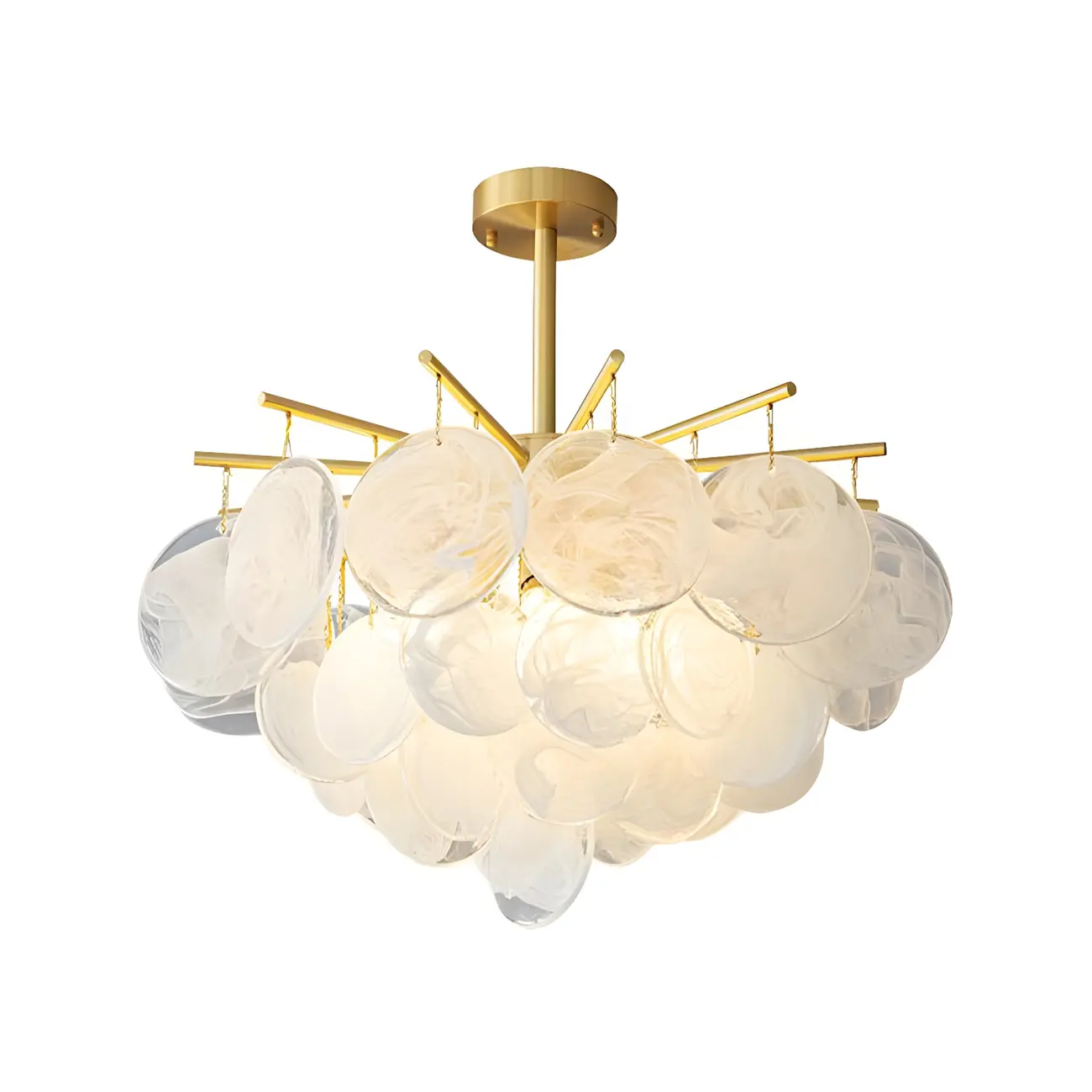 Modern Metal Ambient Glass Chandelier Image - 4 | homeyfad