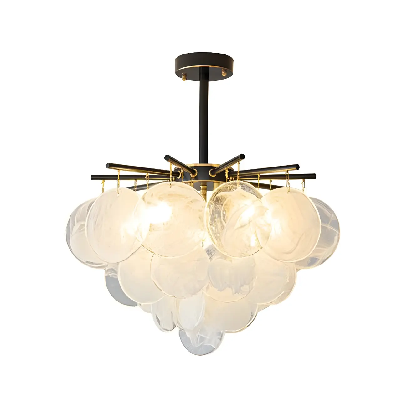 Modern Metal Ambient Glass Chandelier Image - 7 | homeyfad