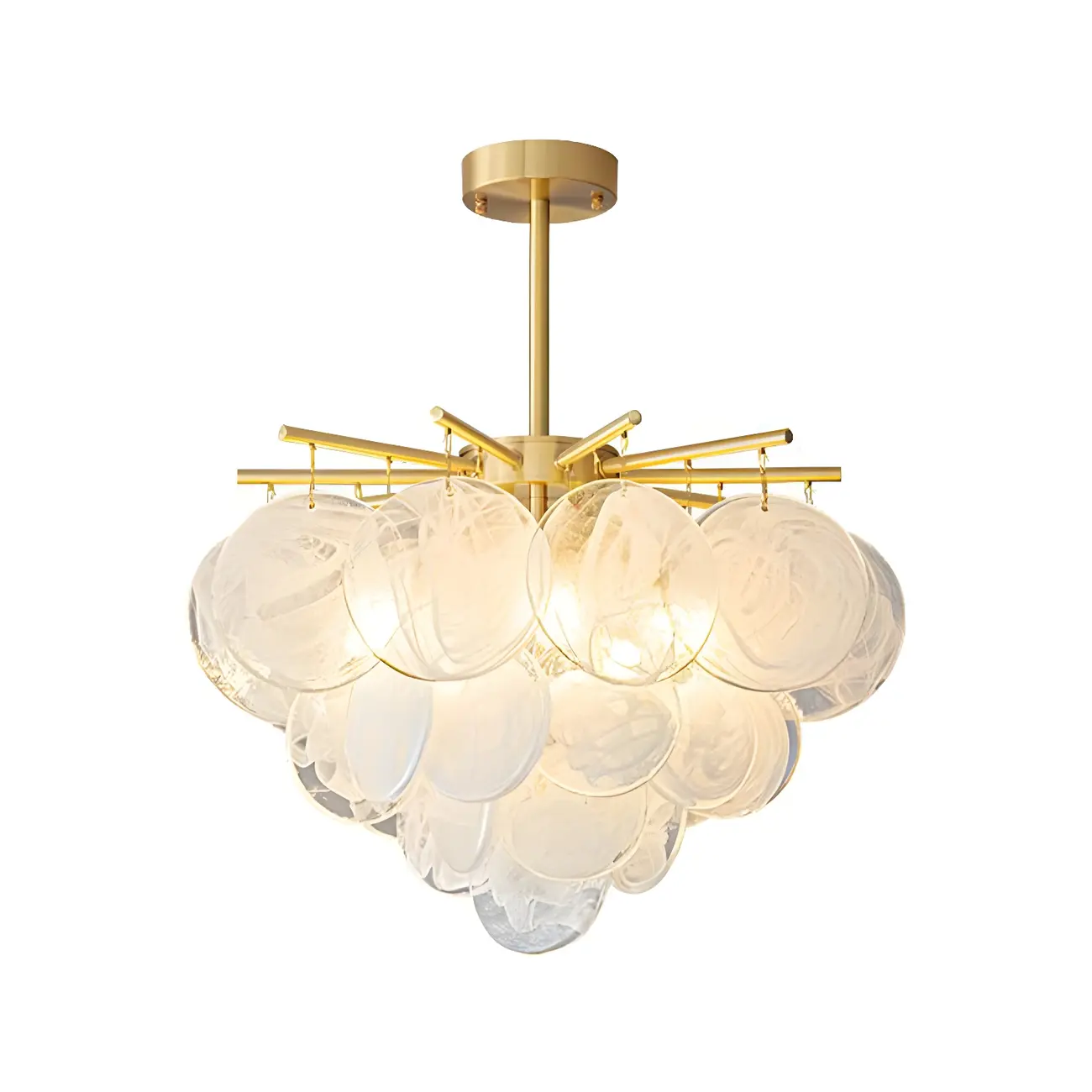 Modern Metal Ambient Glass Chandelier Image - 9 | homeyfad