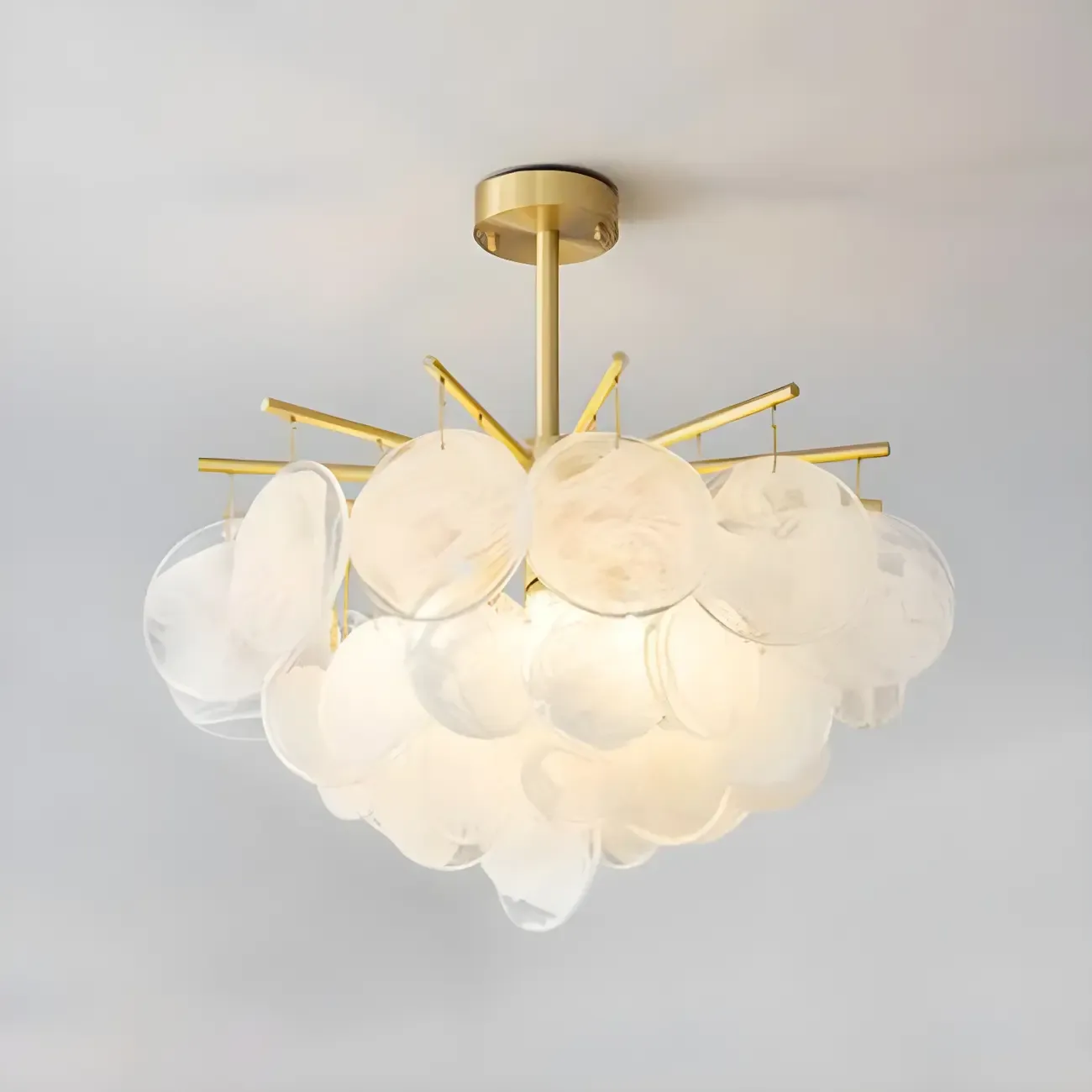 Modern Metal Ambient Glass Chandelier Image - 11