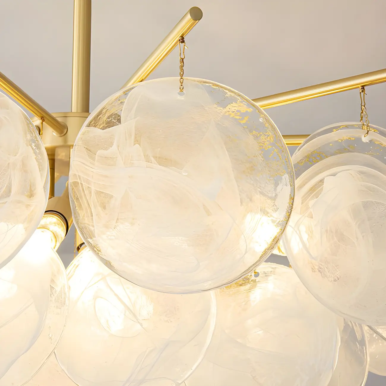 Modern Metal Ambient Glass Chandelier Image - 12 | homeyfad