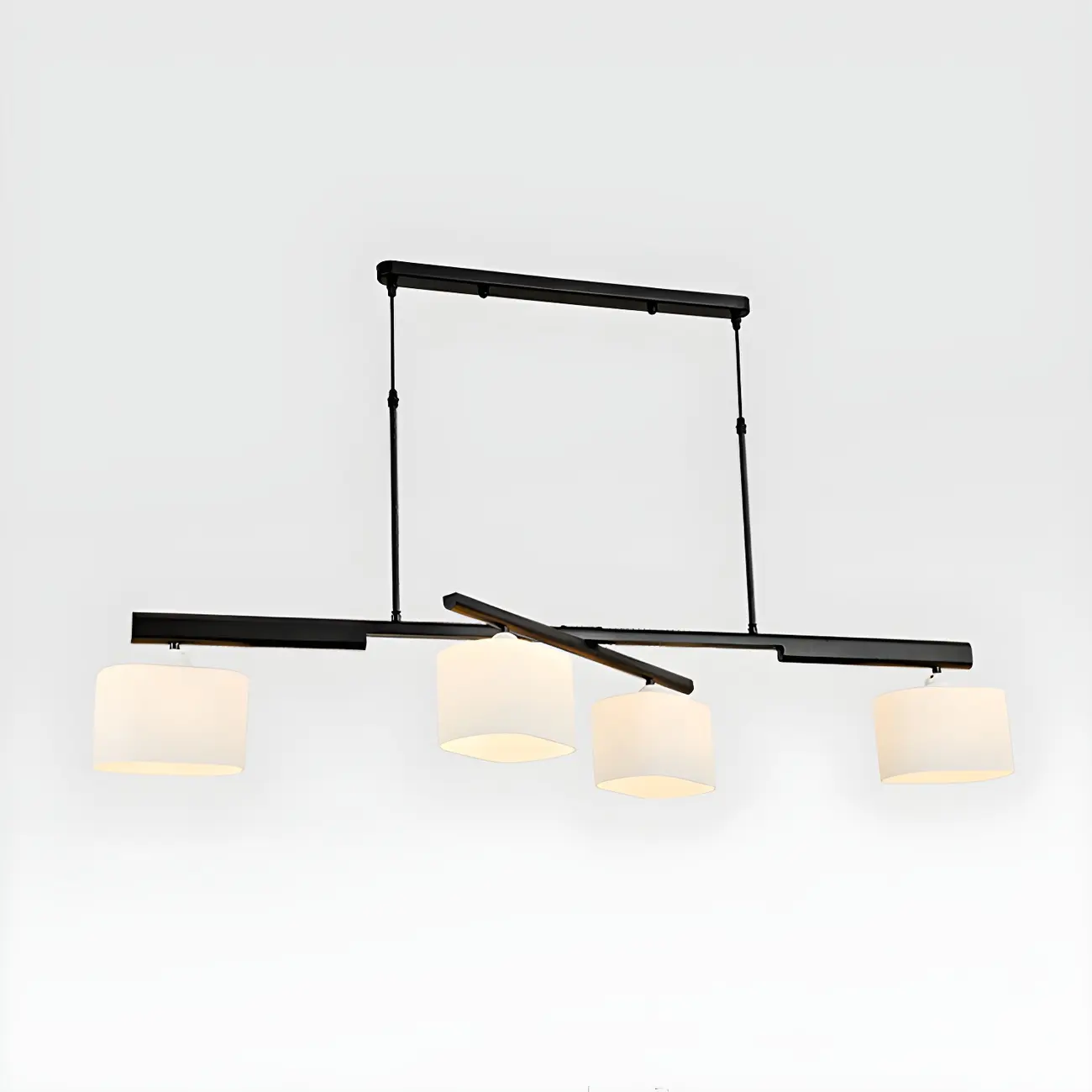 Minimalist 4-Light Cylinder Chandelier with Metal Frame Image - 3 | homeyfad