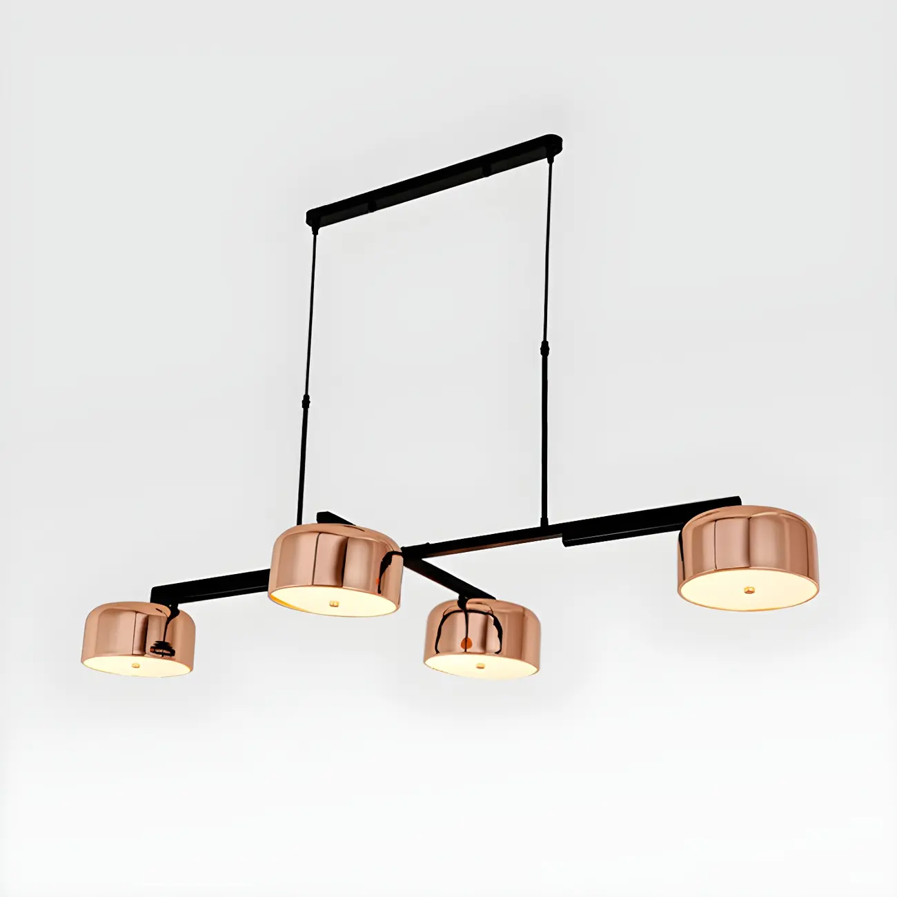 Minimalist 4-Light Cylinder Chandelier with Metal Frame Image - 4 | homeyfad