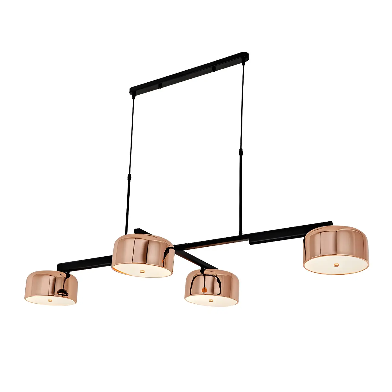 Minimalist 4-Light Cylinder Chandelier with Metal Frame Image - 7 | homeyfad