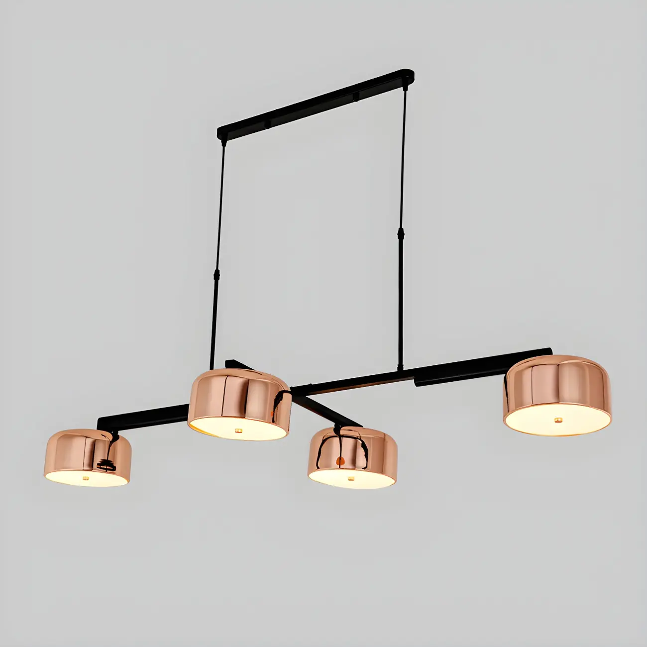 Minimalist 4-Light Cylinder Chandelier with Metal Frame Image - 10 | homeyfad
