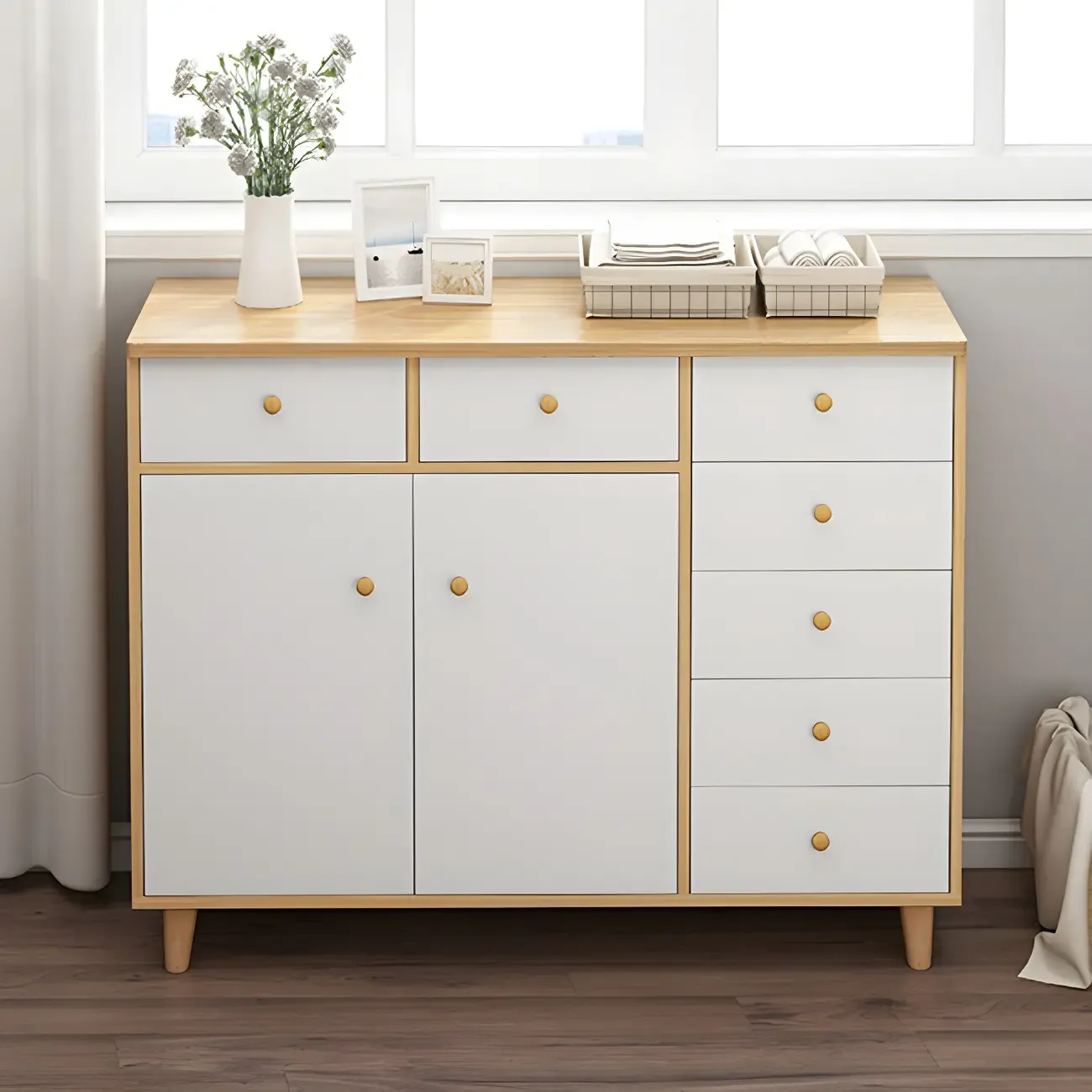 Elegant White Wooden Dressers & Chests with Cabinet - HomeyFad