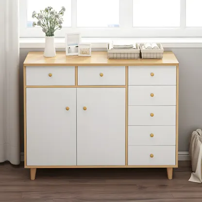 Elegant White Wooden Dressers & Chests with Cabinet Image - 4